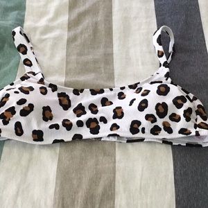 Xhiliration ribbed bikini top- animal print